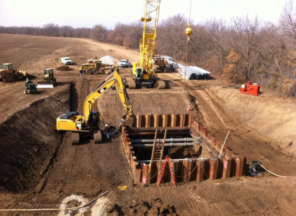 Heavy equipment excavation